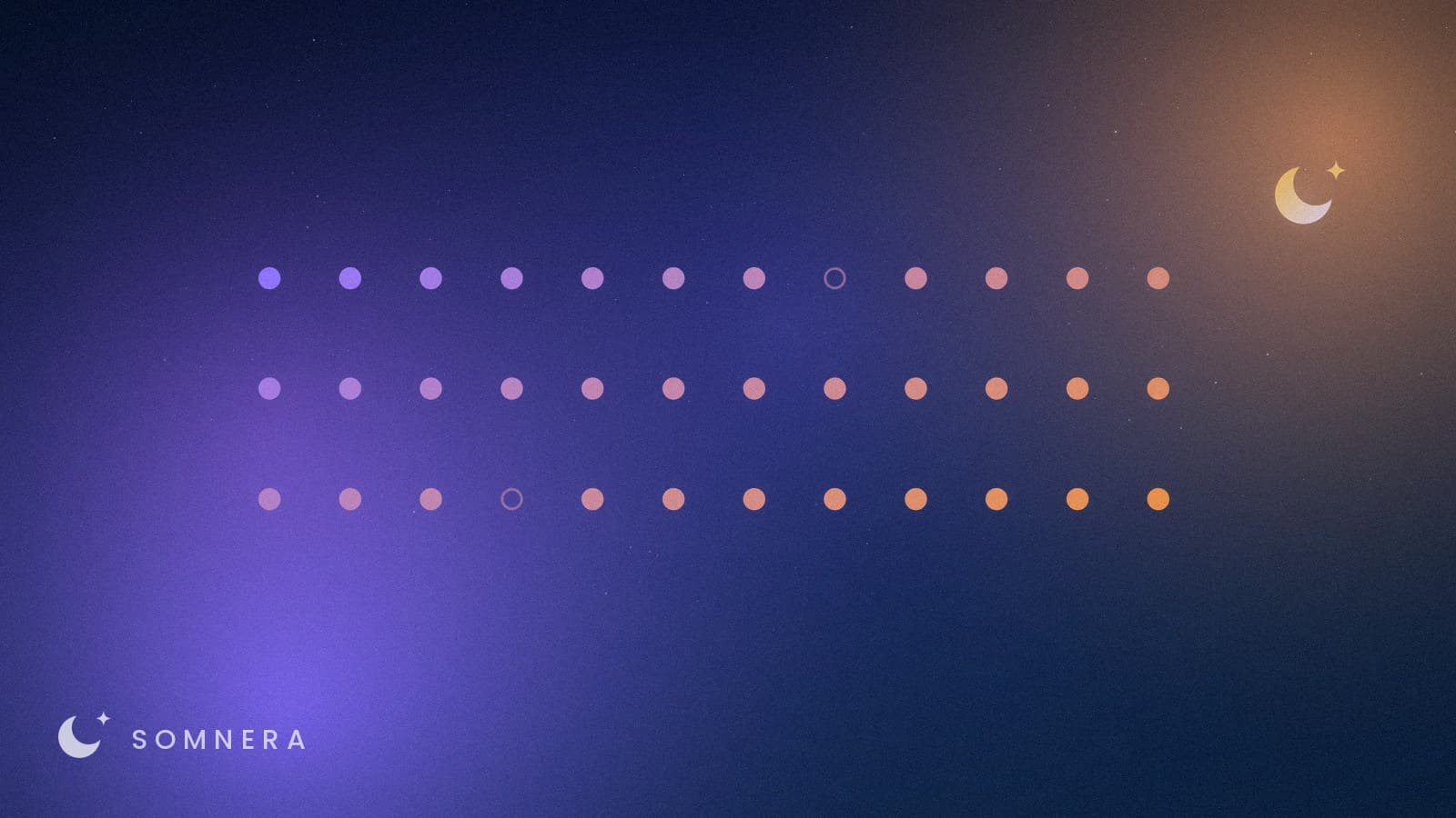Three rows of dots, nearly all filled in, with two left hollow.